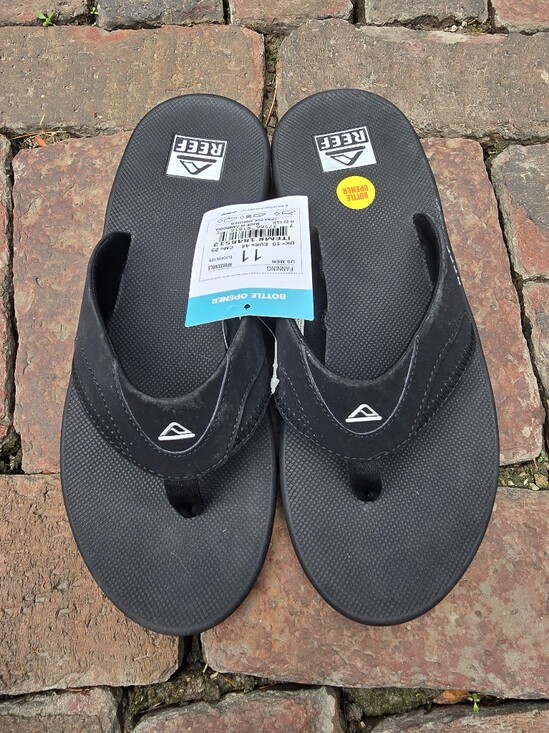 Reef Other - Reef Fanning Men's Water Friendly Flip Flops With Bottle Opener NWT 11 Black